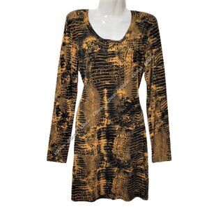 SEXY Cotton Animal Print Long Sleeve Dress Sizes S   M   L   XL